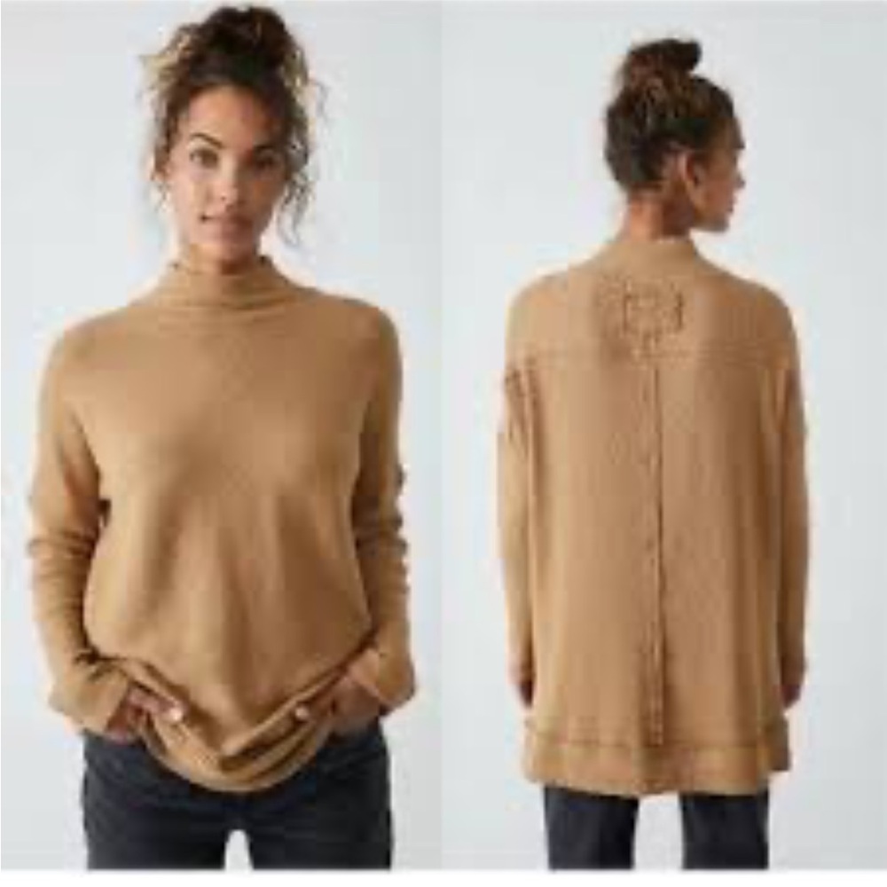 We The Free Camel Turtleneck Sweater